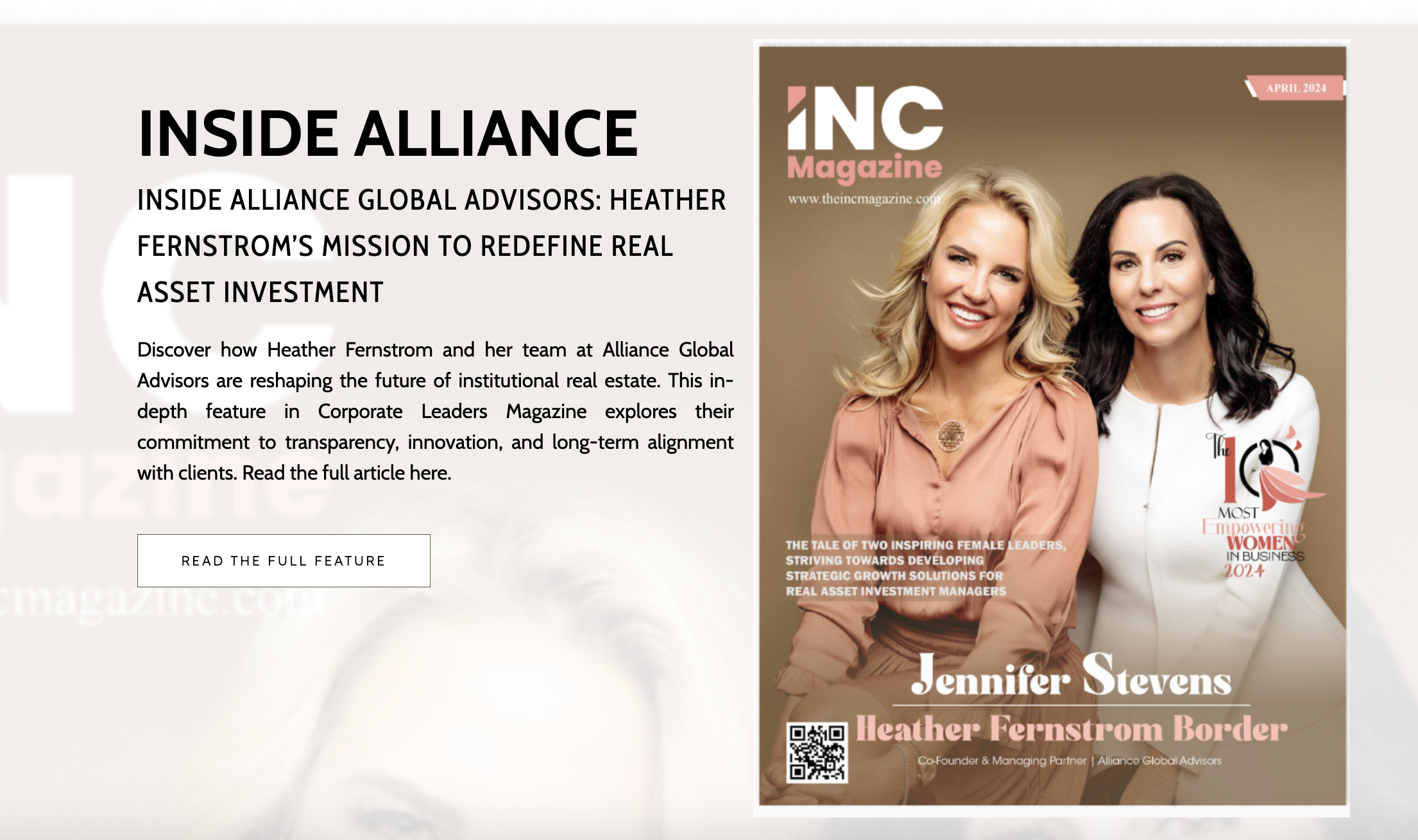 Inc. Magazine April 2024 Cover — Heather Fernstrom Border & Jennifer Stevens